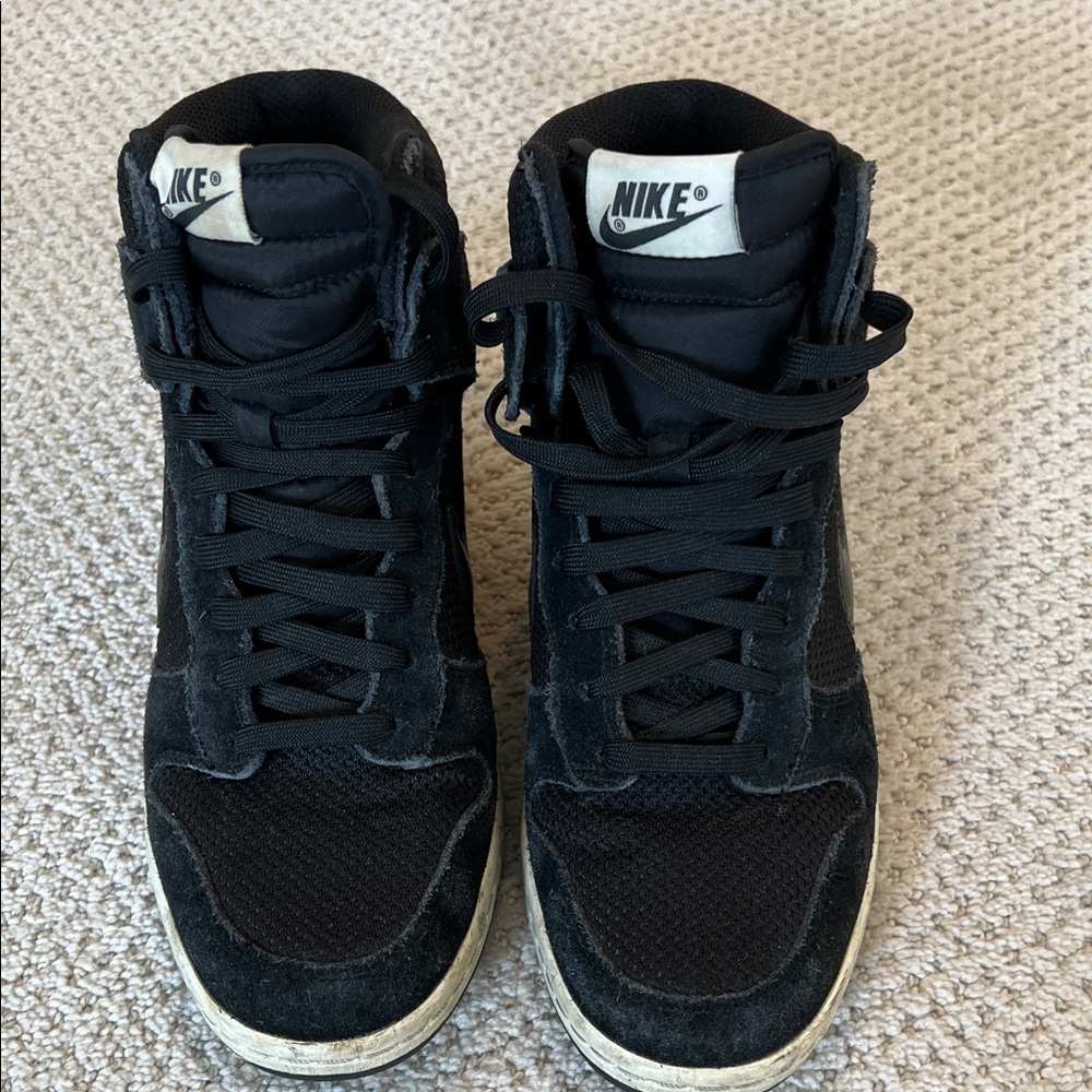Nike Dunk Women’s Black and White High-Top Wedge Sneakers